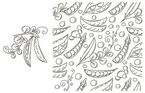 Coloring pattern for kitchen, restaurant or shop. Set in hand draw style Stock Illustration