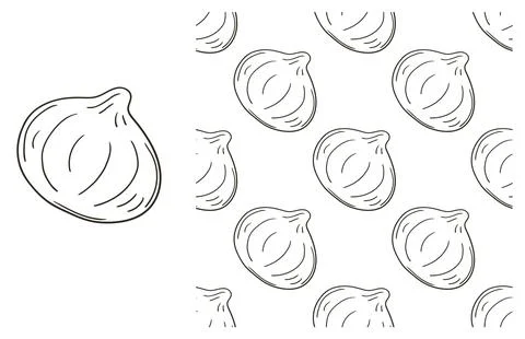 Coloring pattern for kitchen, restaurant or shop. Set in hand draw style Stock Illustration