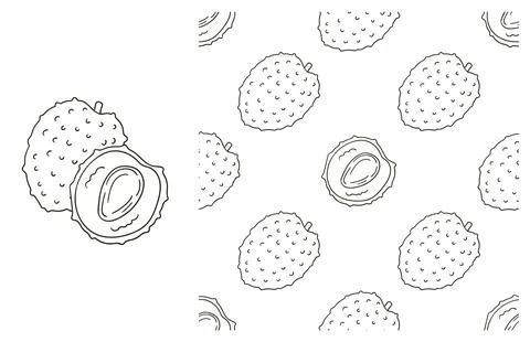 Coloring pattern for kitchen, restaurant or shop. Set in hand draw style Stock Illustration