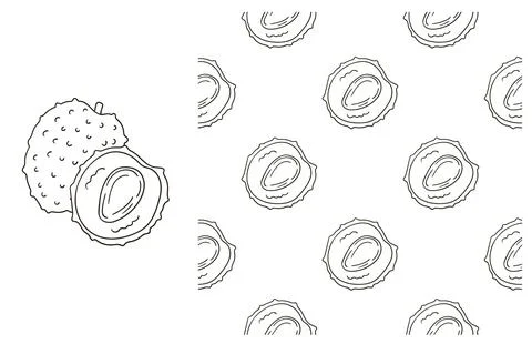 Coloring pattern for kitchen, restaurant or shop. Set in hand draw style Stock Illustration