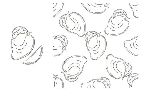 Coloring pattern for kitchen, restaurant or shop. Set in hand draw style Stock Illustration
