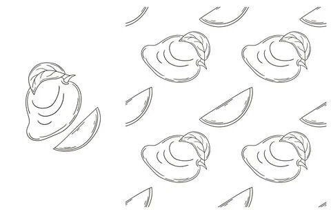 Coloring pattern for kitchen, restaurant or shop. Set in hand draw style Stock Illustration