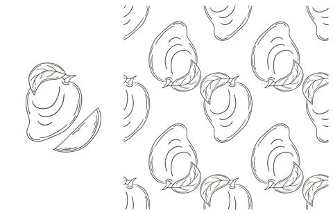 Coloring pattern for kitchen, restaurant or shop. Set in hand draw style Stock Illustration
