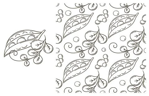 Coloring pattern for kitchen, restaurant or shop. Set in hand draw style Stock Illustration