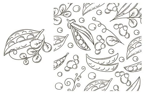 Coloring pattern for kitchen, restaurant or shop. Set in hand draw style Stock Illustration