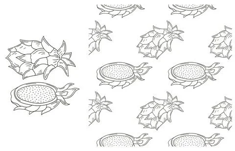 Coloring pattern for kitchen, restaurant or shop. Set in hand draw style Stock Illustration