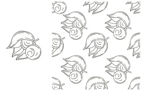 Coloring pattern for kitchen, restaurant or shop. Set in hand draw style Stock Illustration