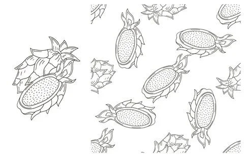 Coloring pattern for kitchen, restaurant or shop. Set in hand draw style Stock Illustration