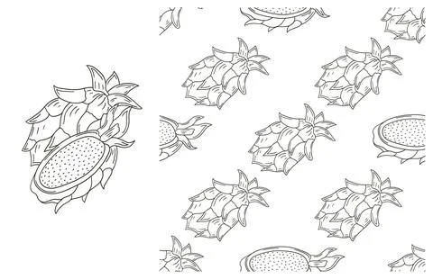Coloring pattern for kitchen, restaurant or shop. Set in hand draw style Stock Illustration