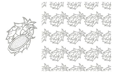 Coloring pattern for kitchen, restaurant or shop. Set in hand draw style Stock Illustration