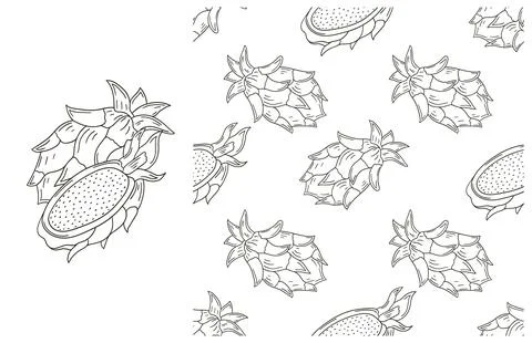 Coloring pattern for kitchen, restaurant or shop. Set in hand draw style Stock Illustration