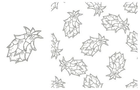 Coloring pattern for kitchen, restaurant or shop. Set in hand draw style Stock Illustration