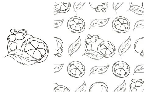 Coloring pattern for kitchen, restaurant or shop. Set in hand draw style Stock Illustration