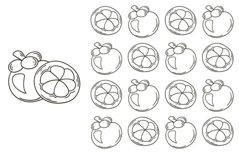 Coloring pattern for kitchen, restaurant or shop. Set in hand draw style Stock Illustration