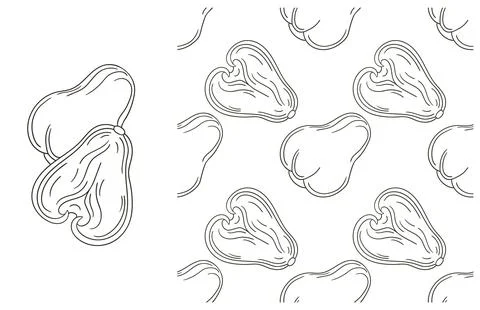 Coloring pattern for kitchen, restaurant or shop. Set in hand draw style Stock Illustration