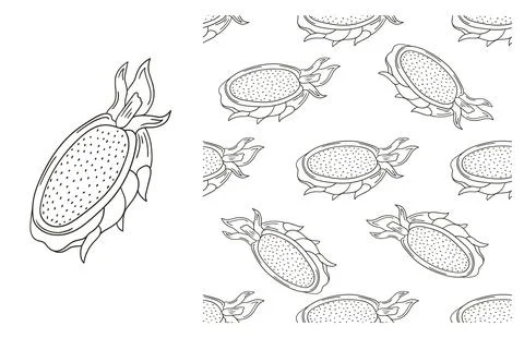 Coloring pattern for kitchen, restaurant or shop. Set in hand draw style Stock Illustration