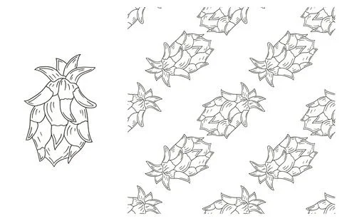 Coloring pattern for kitchen, restaurant or shop. Set in hand draw style 스톡 일러스트