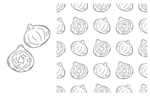Coloring pattern for kitchen, restaurant or shop. Set in hand draw style Stock Illustration