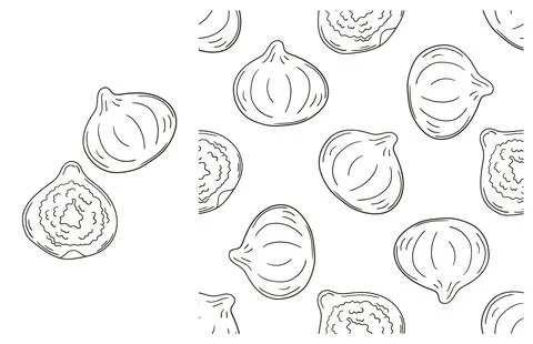Coloring pattern for kitchen, restaurant or shop. Set in hand draw style Stock Illustration