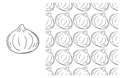 Coloring pattern for kitchen, restaurant or shop. Set in hand draw style Stock Illustration