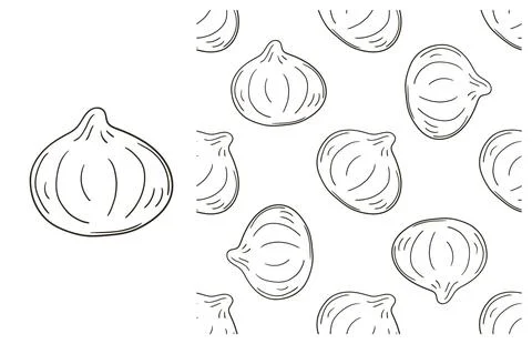 Coloring pattern for kitchen, restaurant or shop. Set in hand draw style Stock Illustration