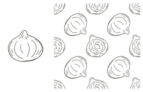 Coloring pattern for kitchen, restaurant or shop. Set in hand draw style Stock Illustration