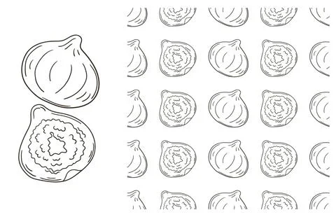 Coloring pattern for kitchen, restaurant or shop. Set in hand draw style Stock Illustration