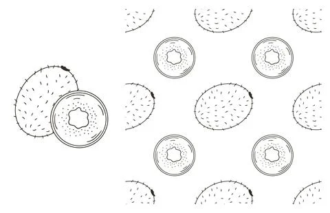 Coloring pattern for kitchen, restaurant or shop. Set in hand draw style Stock Illustration