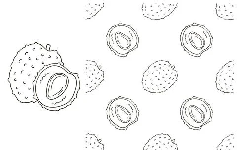 Coloring pattern for kitchen, restaurant or shop. Set in hand draw style Stock Illustration