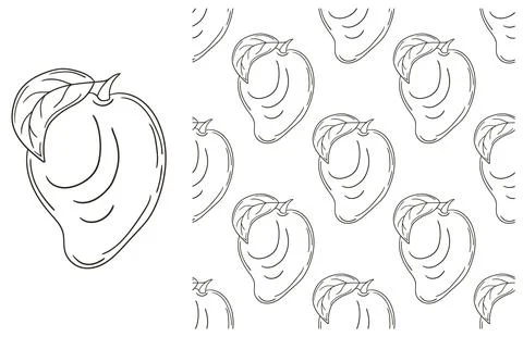 Coloring pattern for kitchen, restaurant or shop. Set in hand draw style Stock Illustration