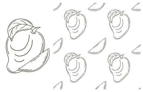 Coloring pattern for kitchen, restaurant or shop. Set in hand draw style 스톡 일러스트