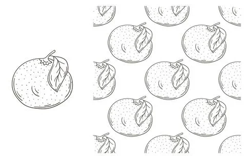Coloring pattern for kitchen, restaurant or shop. Set in hand draw style Stock Illustration