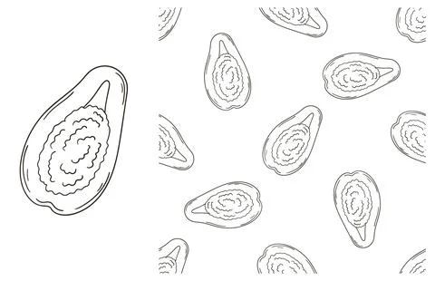 Coloring pattern for kitchen, restaurant or shop. Set in hand draw style Stock Illustration