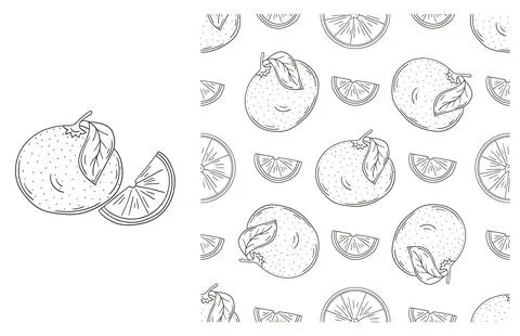 Coloring pattern for kitchen, restaurant or shop. Set in hand draw style Stock Illustration