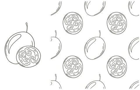 Coloring pattern for kitchen, restaurant or shop. Set in hand draw style Stock Illustration