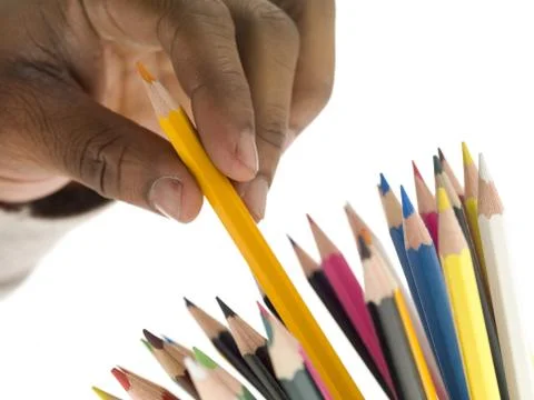 Coloring pen on a hand Stock Photos