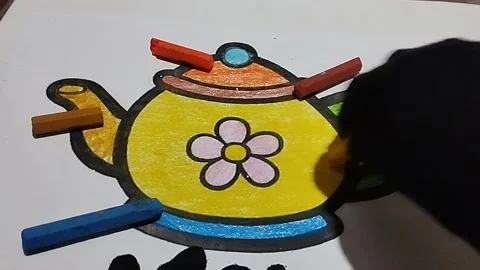 Coloring pictures of teapots Stock Footage 227424401