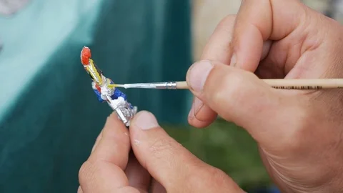 Coloring Tin soldiers Stock Footage 78038656