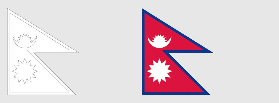 Coloring vector flag set of Nepal Stock Illustration