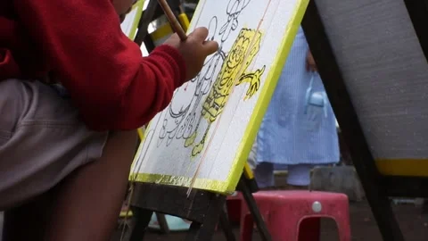 Coloring with watercolors. Stock Footage 250429738