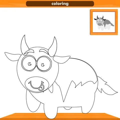 Coloring yak animals イラスト素材