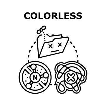 Colorless concept with folder, molecule, and tangled line icon Ilustração Stock