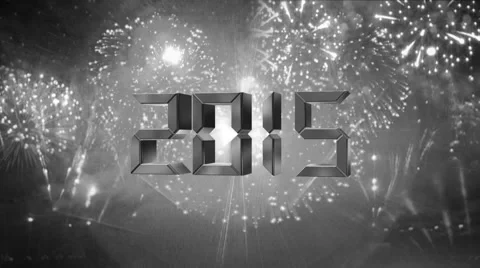 Colorless countdown to happy new year 2015 Video stock 43494373