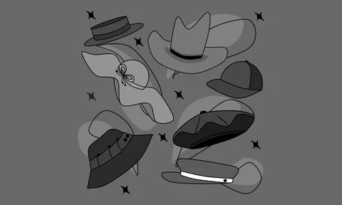 Colorless illustration design of various objects, very easy to use for your d Stock Illustration