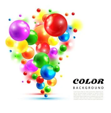Colors abstract background from volume balls on white Stock Illustration