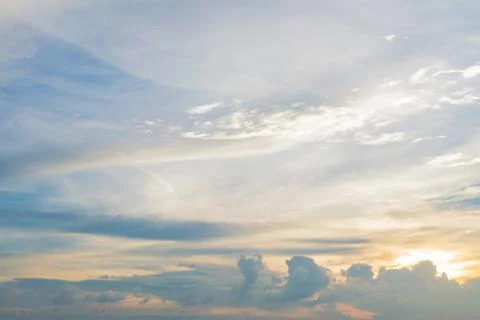Colors and patterns of the clouds in the sky. Stock Photos