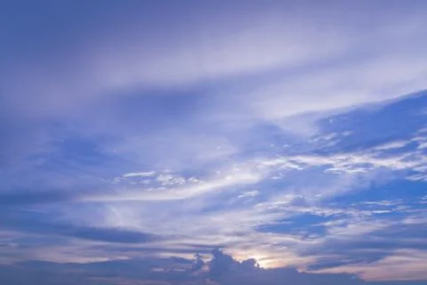 Colors and patterns of the clouds in the sky. Stock Photos