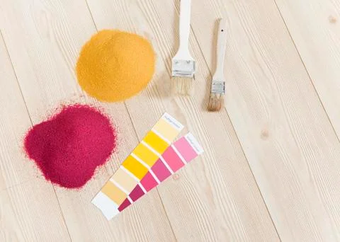 Colors with brushes Stock Photos