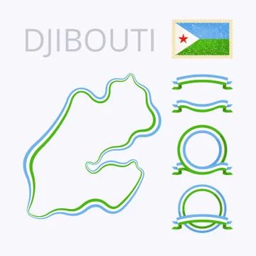Colors of Djibouti Stock Illustration