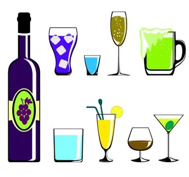 Colors drinks icon Stock Illustration